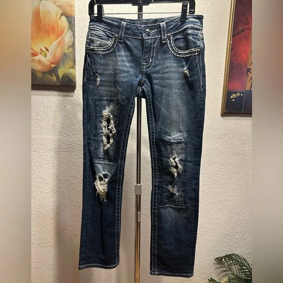 Miss me studded/rigged jeans size 27 - Picture 2 of 15